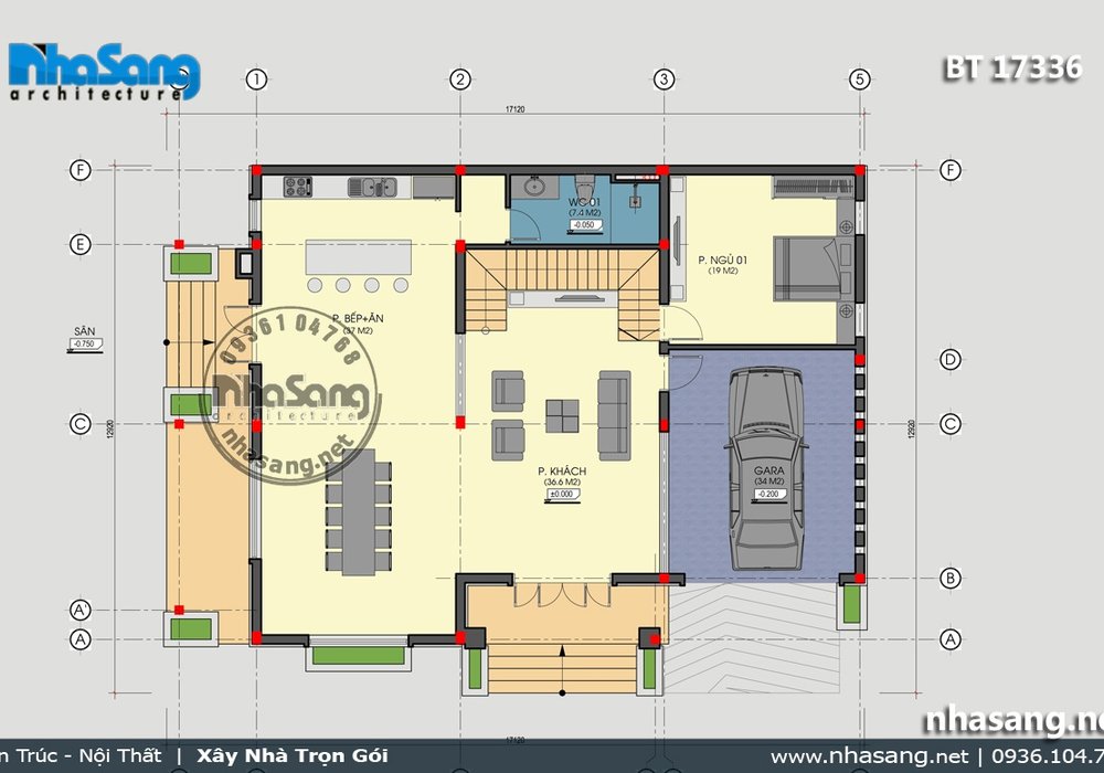 Nhà vườn mái thái 2 tầng sang trọng gần gũi BT 17336