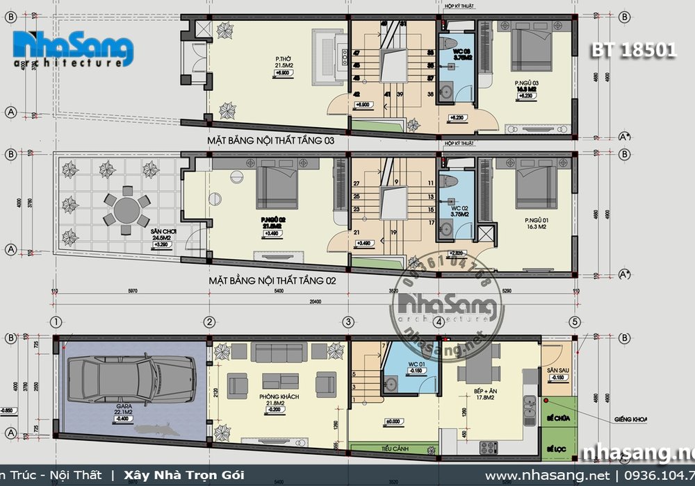 Mẫu nhà biệt thự phố nhỏ đẹp tại Hà Nội BT18501
