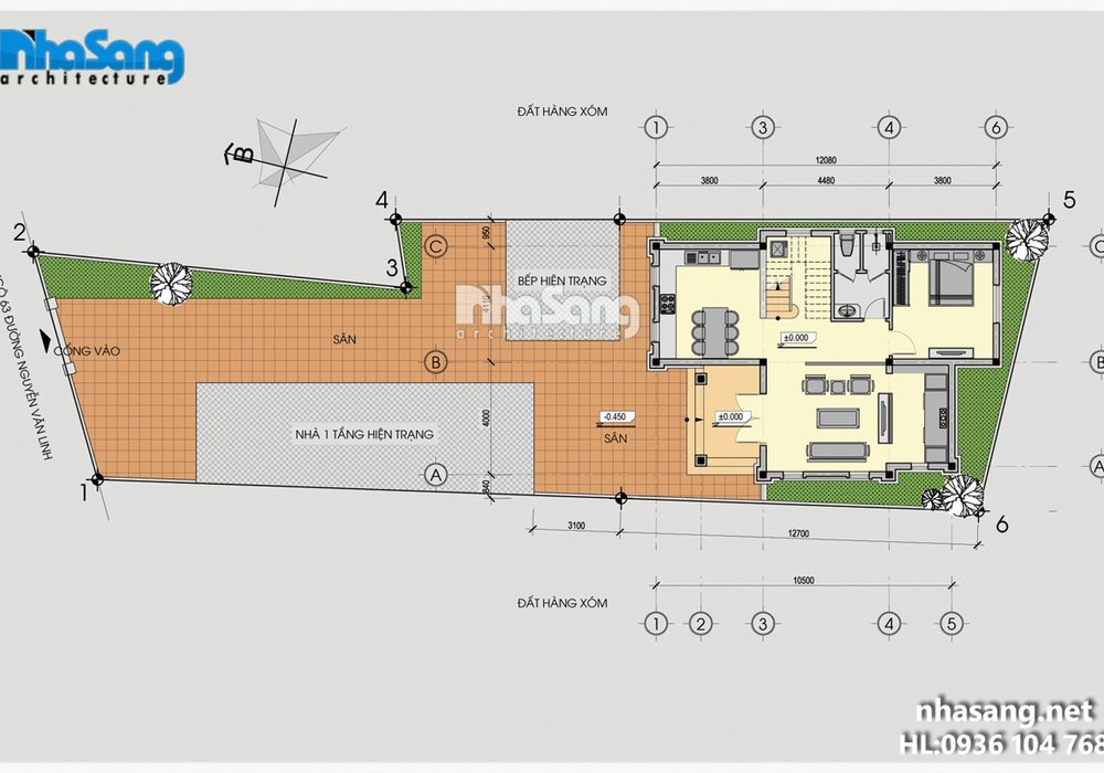 Nhà vườn mini chỉ 89m2 chữ L 4 phòng ngủ đẹp BT16009