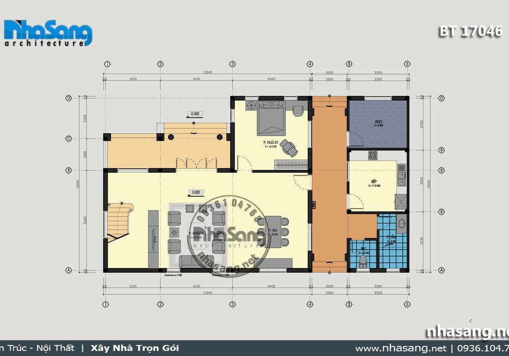 Nhà vườn Châu Âu 2 tầng mái thái BT17046
