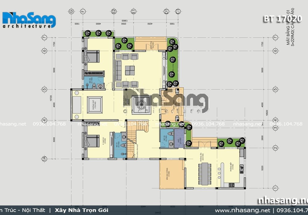 Nhà vườn 2 tầng đơn giản mái thái tại Phú Thọ BT17020