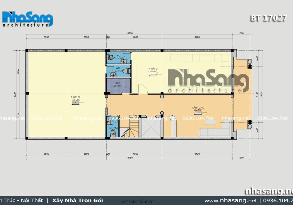 Thiết kế ngoại thất quán karaoke tại Thường Tín BT17027