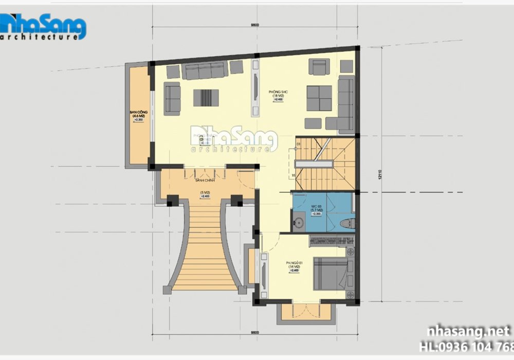 Biệt thự đẹp chữ L độc đáo chỉ với 90m2 BT14194