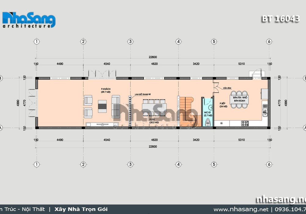 Nhà phố đẹp độc đáo 5 tầng 2 mặt tiền BT16043