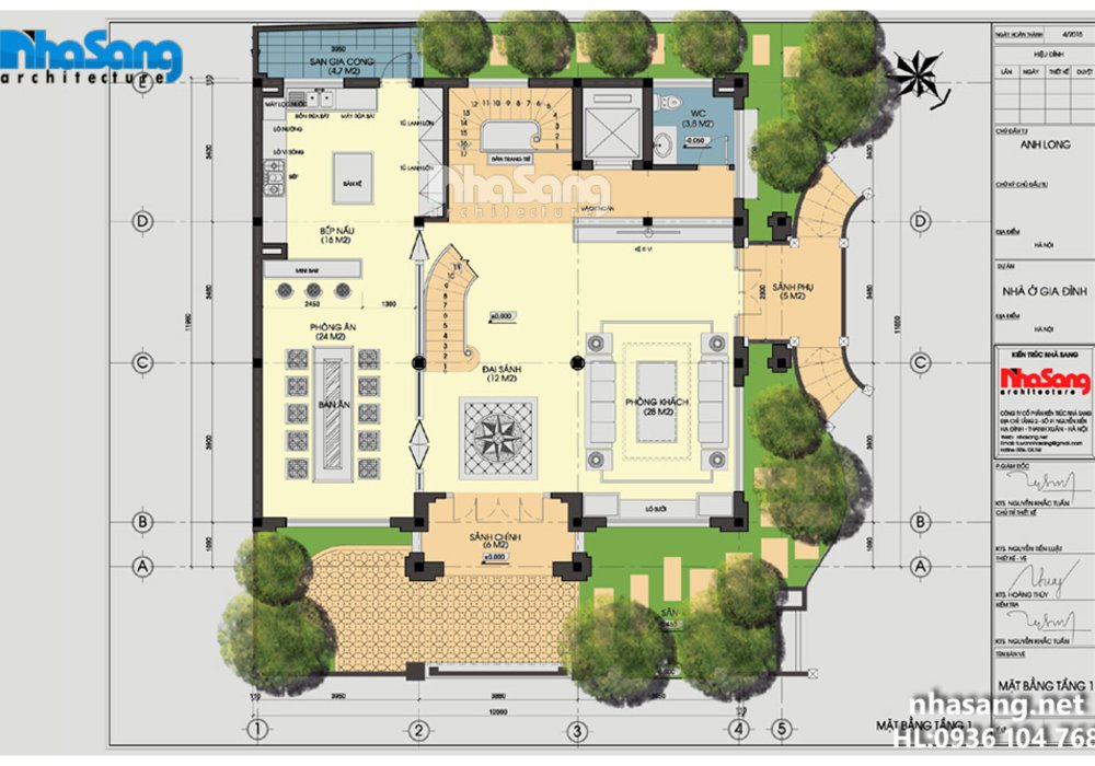 Mẫu thiết kế nhà biệt thự pháp đẹp BT14161