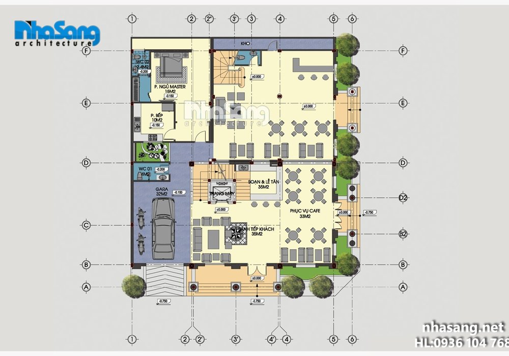 Thiết kế khách sạn 5 tầng hoành tráng BT16031