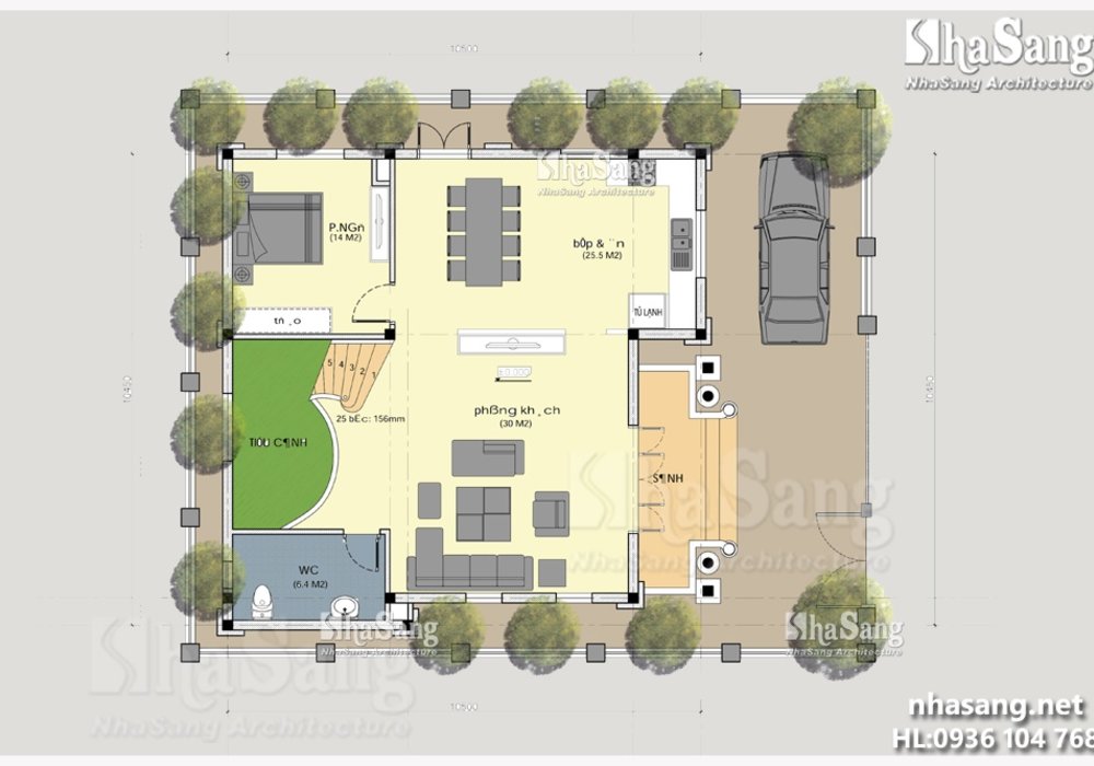 Biệt thự lâu đài 4 tầng kiến trúc Pháp mặt tiền 11m BT15152