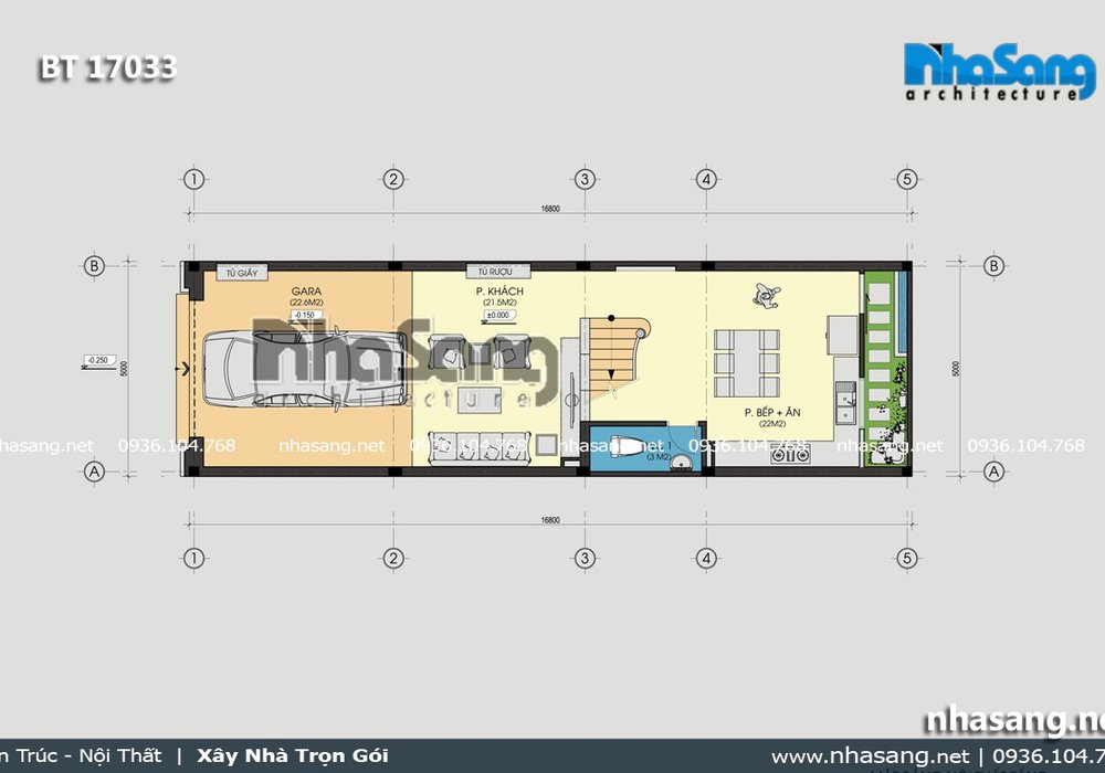 Nhà phố tân cổ điển kiểu Pháp mặt tiền 5m BT17033