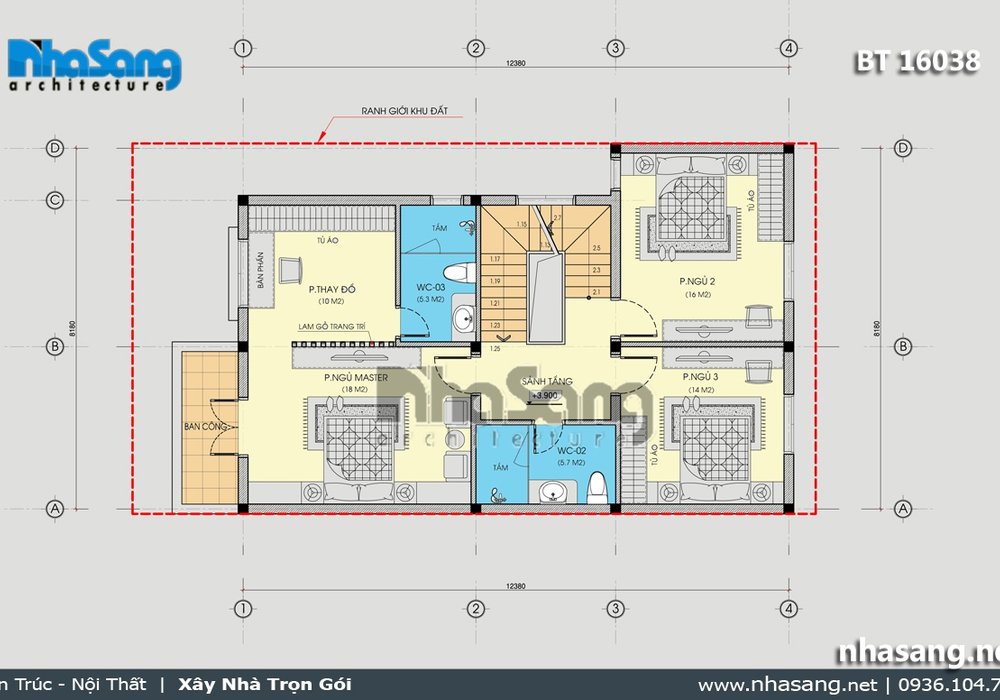 Biệt thự kiểu Pháp 2 mặt tiền 3 tầng thanh thoát BT16038