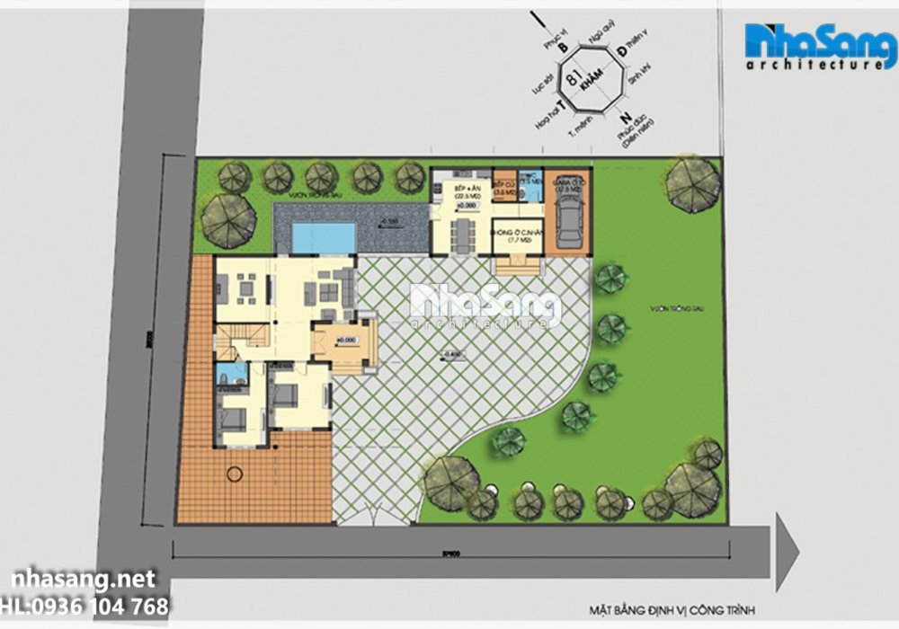Biệt thự 2 tầng nhà vườn đẹp 100m2 nổi bật, phong cách BT14193