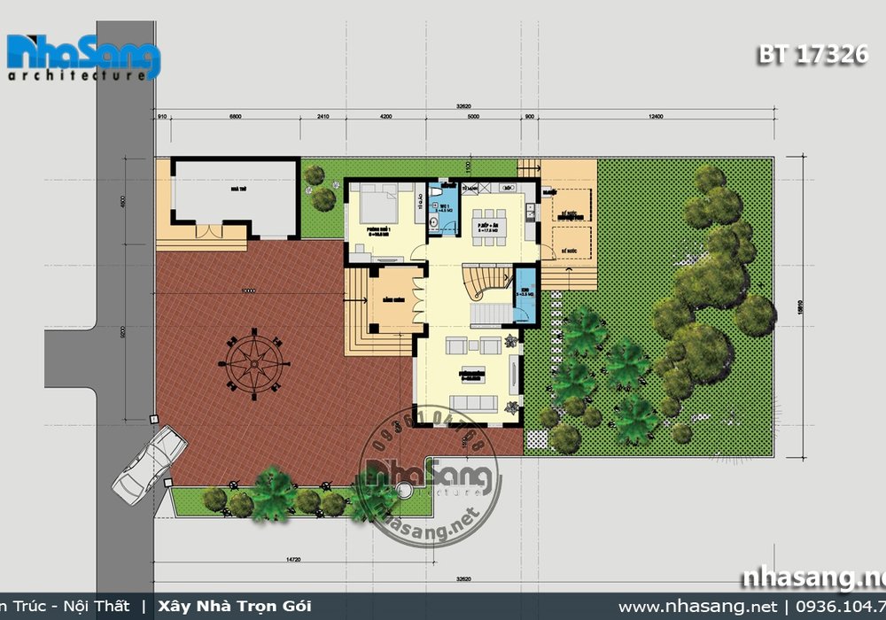 Biệt thự vườn mái thái Châu Âu sang trọng BT17326