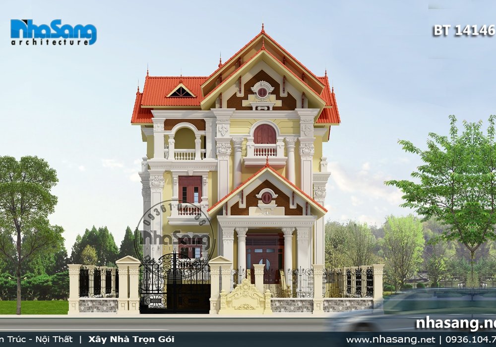 10 mẫu biệt thự mặt tiền 9m - thiết biệt thự đẹp