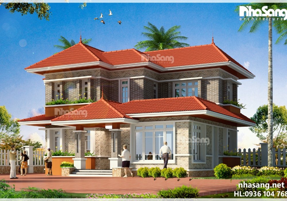 Biệt thự 2 tầng nhà vườn đẹp 100m2 nổi bật, phong cách BT14193