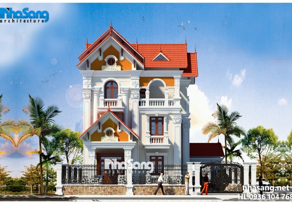 Biệt thự đẹp 3 tầng phong cách Pháp BT14190