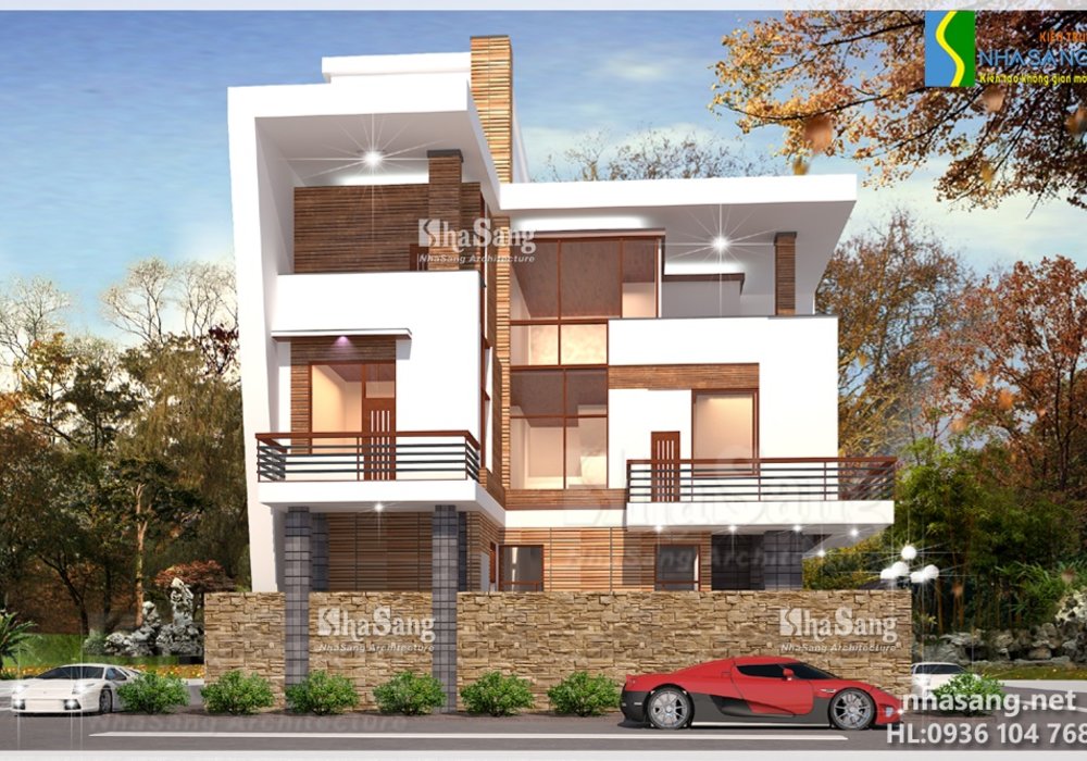 Mẫu BIỆT THỰ HIỆN ĐẠI đẹp 3 tầng BT14144
