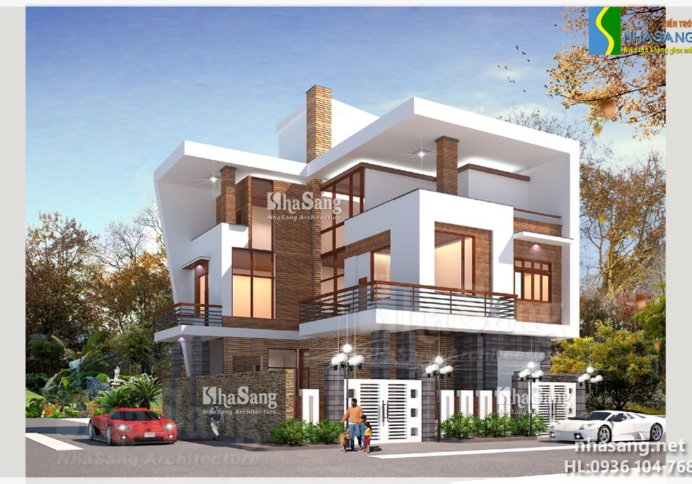 Mẫu BIỆT THỰ HIỆN ĐẠI đẹp 3 tầng BT14144