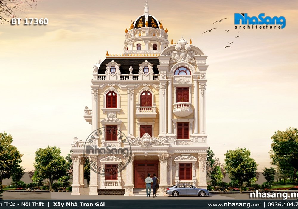 Biệt thự lâu đài Pháp 3 tầng tại Thạch Thất BT17360