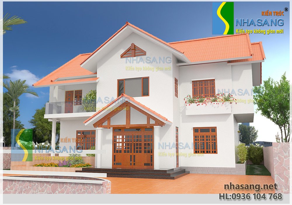 Mẫu biệt thự nhà vườn 2 tầng 11m x 13m BT14075