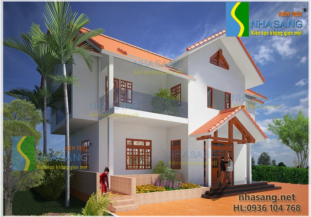 Mẫu biệt thự nhà vườn 2 tầng 11m x 13m BT14075