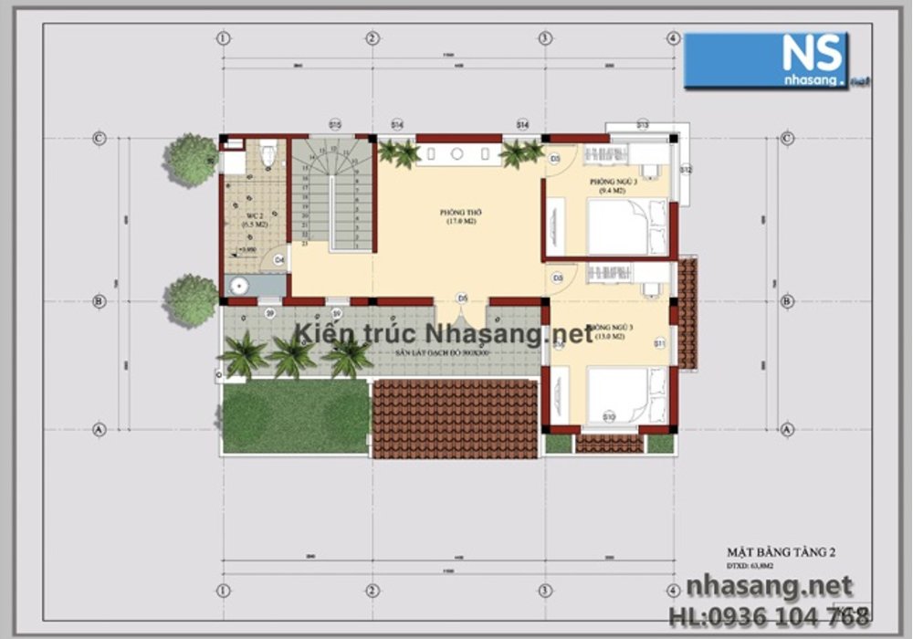 Mẫu biệt thự nhà vườn đẹp BT510