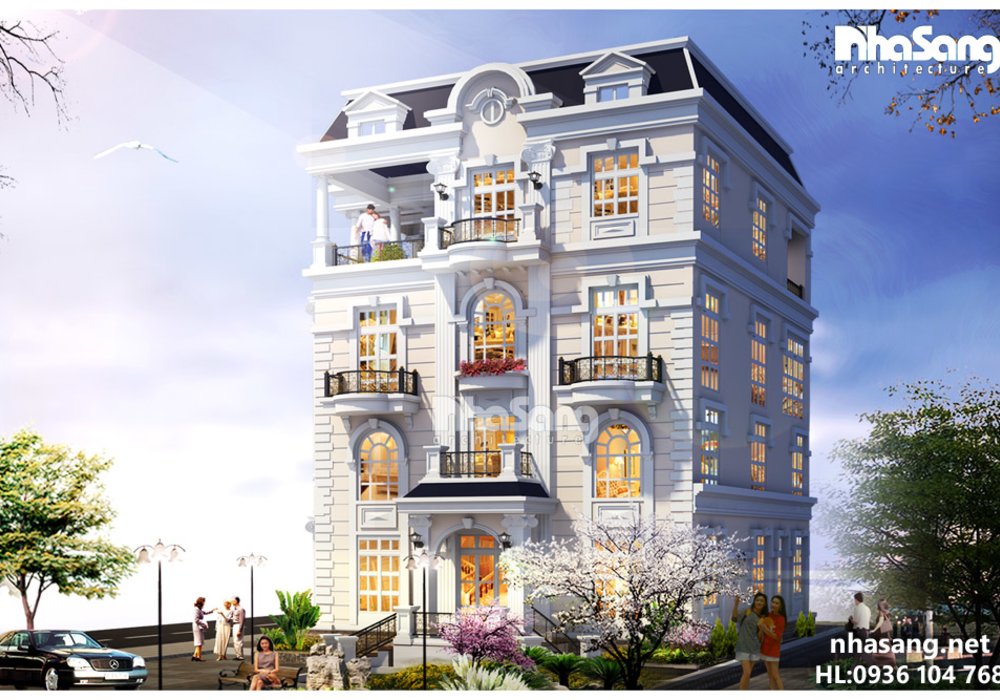 Mẫu thiết kế nhà biệt thự pháp đẹp BT14161