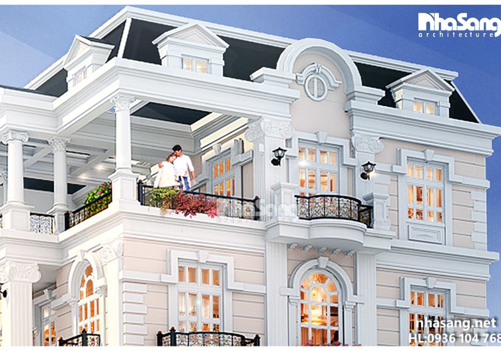Mẫu thiết kế nhà biệt thự pháp đẹp BT14161