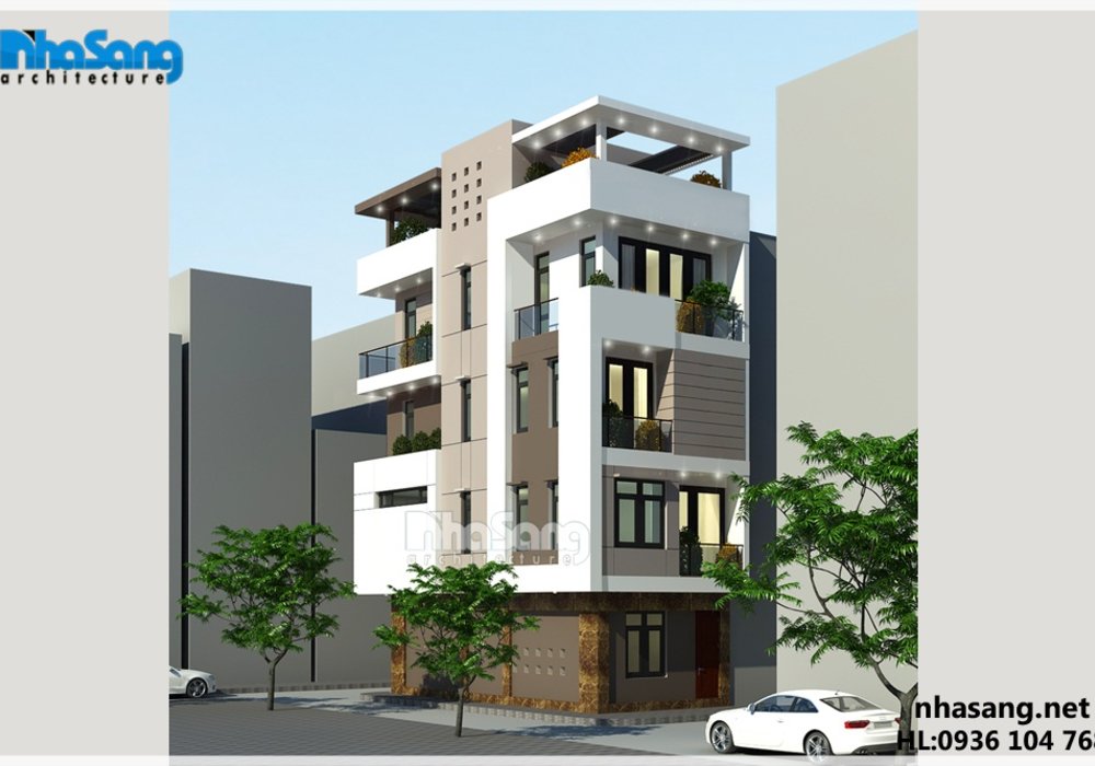 Mẫu nhà đẹp 5 tầng 6m x 12m5 biệt thự liền kề 2 mặt tiền hiện đại BT14172