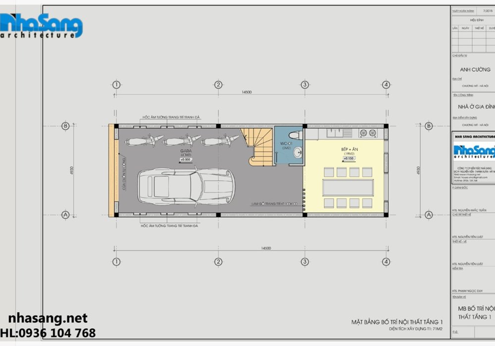 Mẫu nhà ống đẹp 5 tầng mặt tiền 5m kiến trúc Pháp BT14170