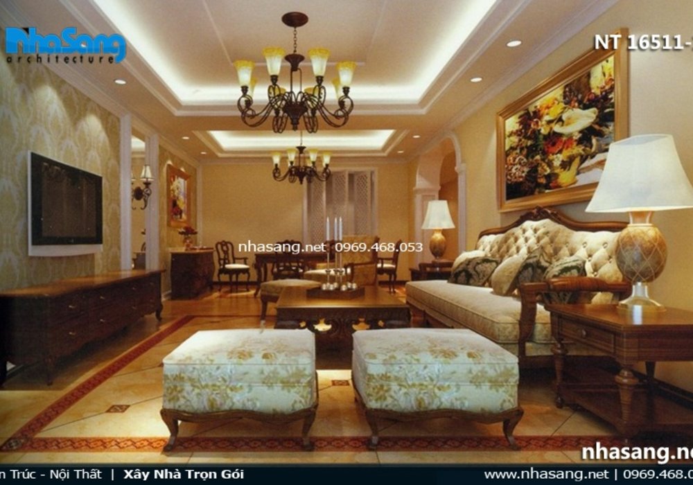 10 Mẫu phòng khách biệt thự đẹp - Thiết kế phòng khách NT16511