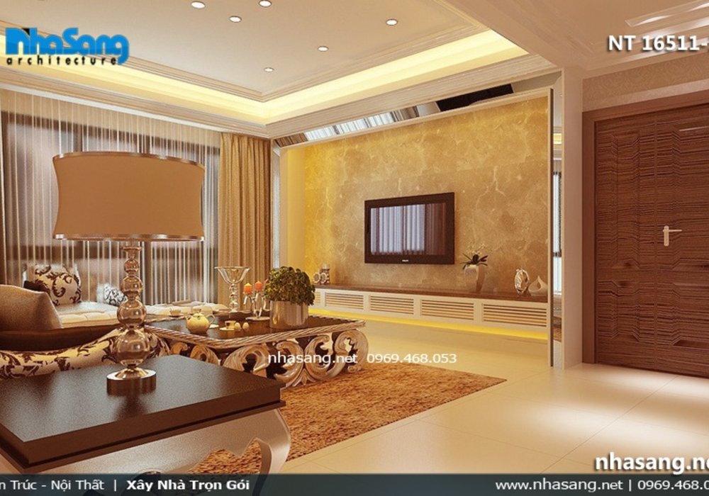 10 Mẫu phòng khách biệt thự đẹp - Thiết kế phòng khách NT16511