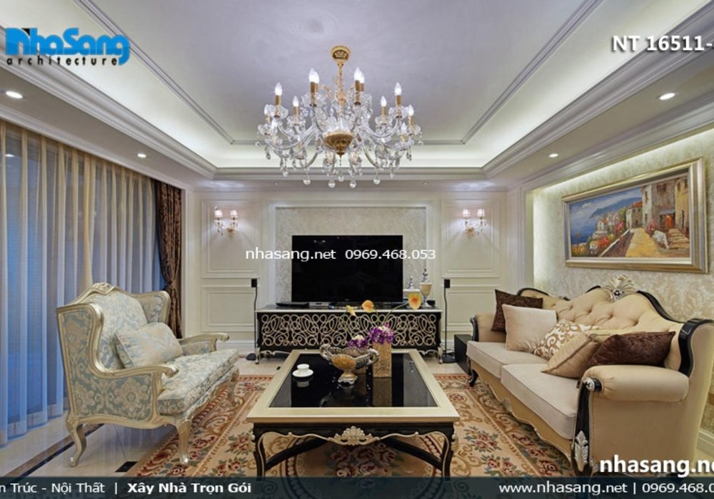 10 Mẫu phòng khách biệt thự đẹp - Thiết kế phòng khách NT16511