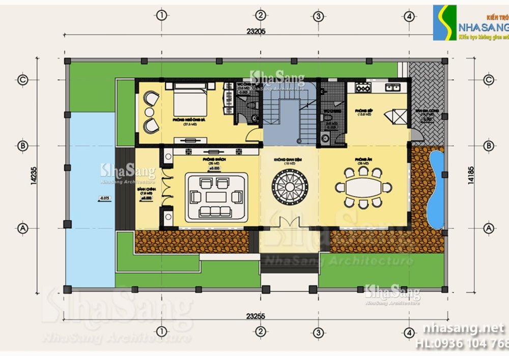 Mẫu thiết kế nhà biệt thự 3 tầng hiện đại BT14143 - Kiến trúc nhà phố đẹp