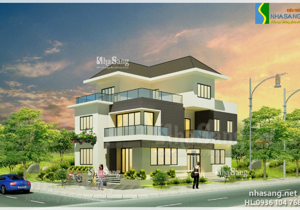 Mẫu thiết kế nhà biệt thự 3 tầng hiện đại BT14143 - Kiến trúc nhà phố đẹp