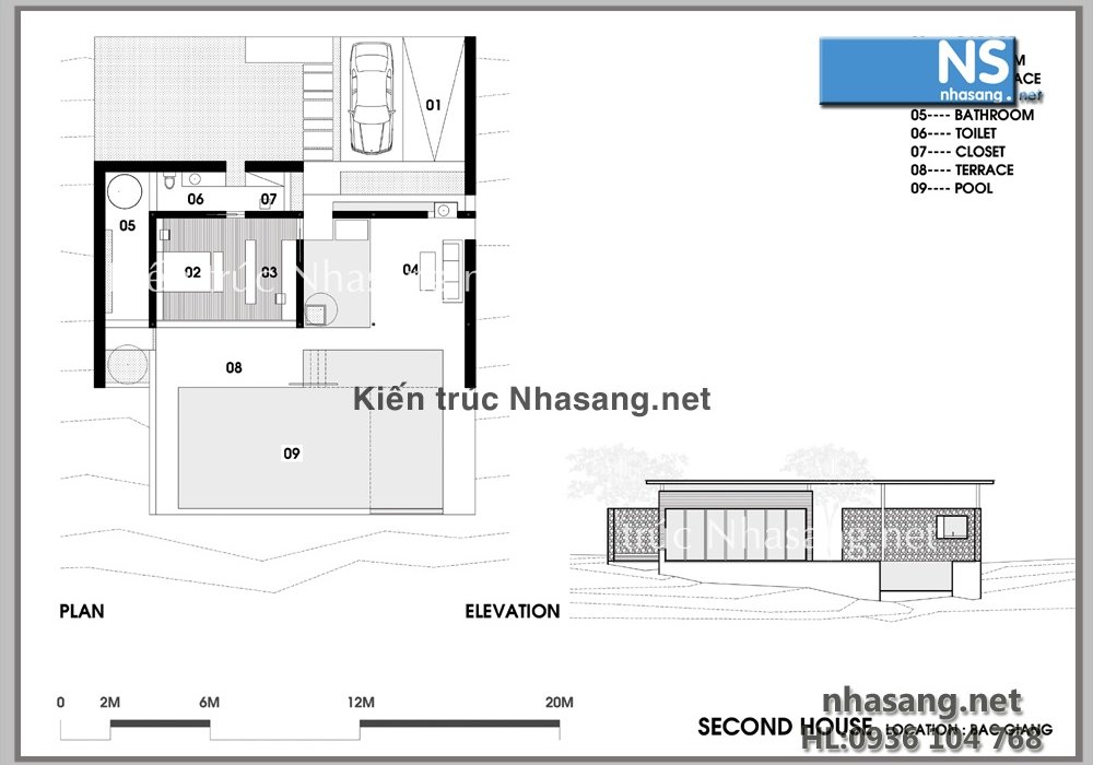 Mẫu thiết kế biệt thự cuối tuần theo phong cách hiện đại BT503