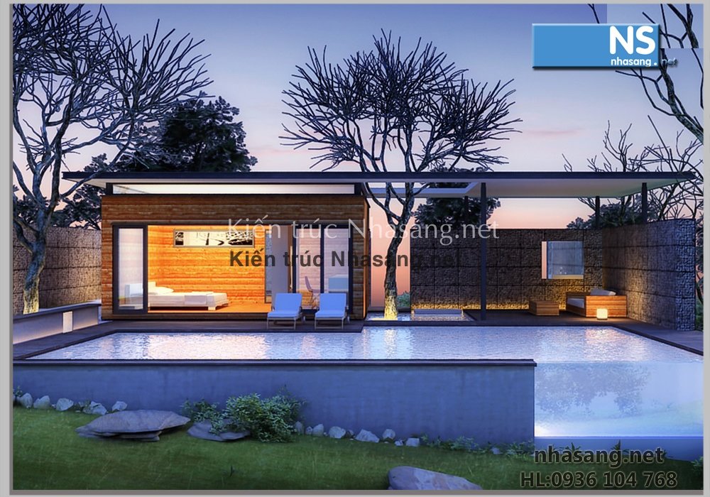 Mẫu thiết kế biệt thự cuối tuần theo phong cách hiện đại BT503