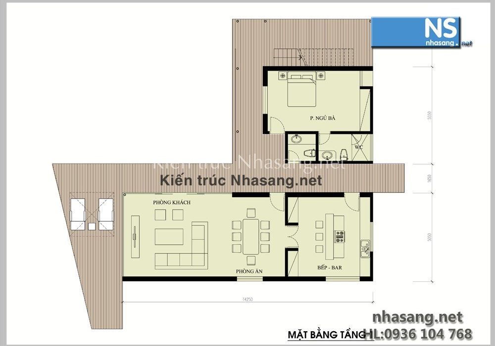 Mẫu thiết kế biệt thự 2 tầng đẹp sang trọng theo phong cách hiện đại BT502 - kiến trúc nhà phố kiểu pháp