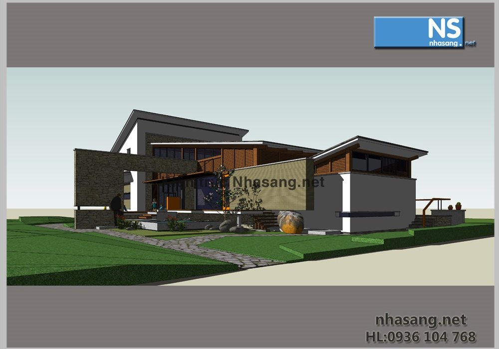 Mẫu thiết kế biệt thự đẹp sang trọng theo phong cách hiện đại BT506