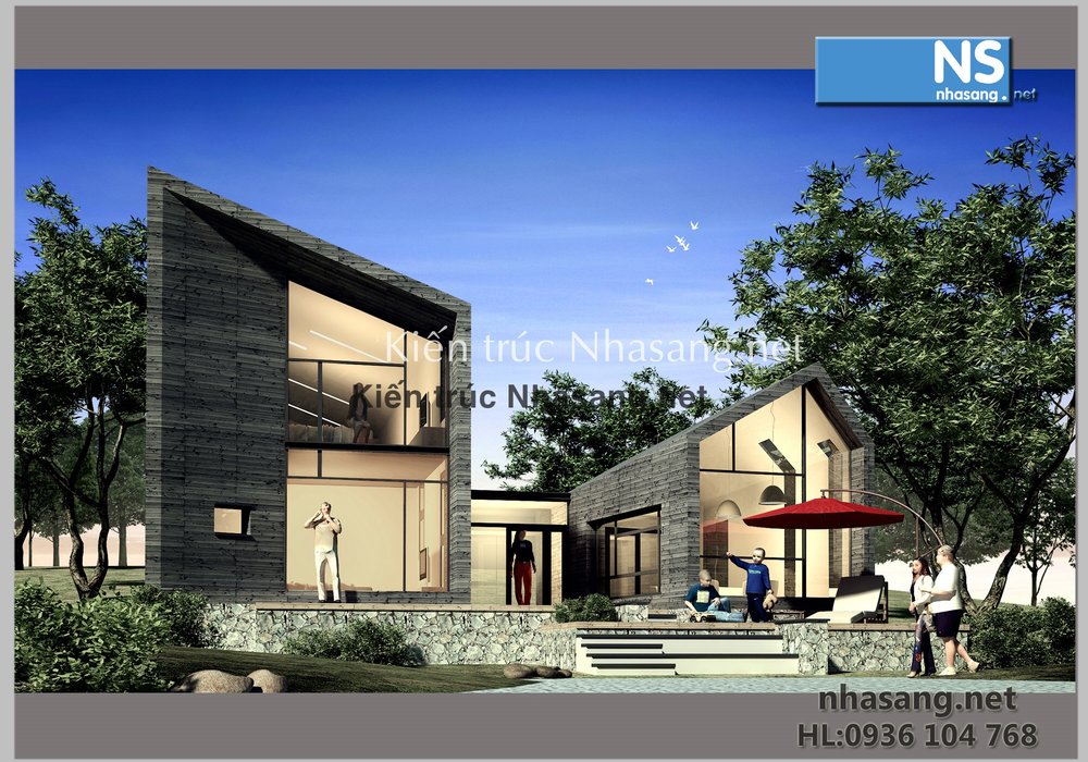 Mẫu thiết kế biệt thự 2 tầng đẹp phong cách hiện đại -kiến trúc nhà phố kiểu pháp