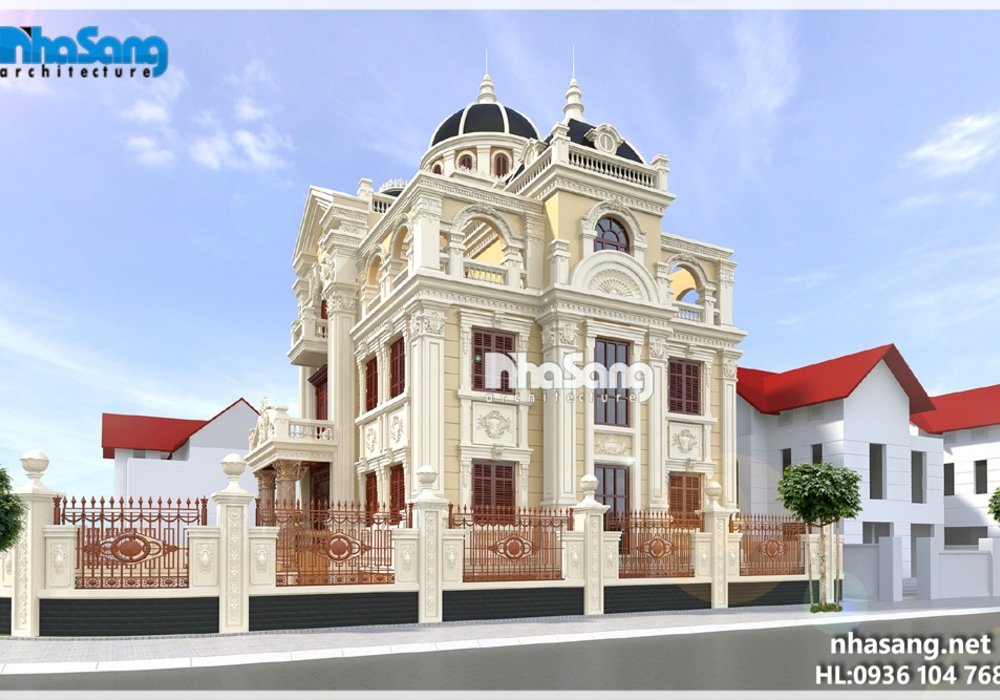 Mẫu thiết kế biệt thự lâu đài đẹp BT14183