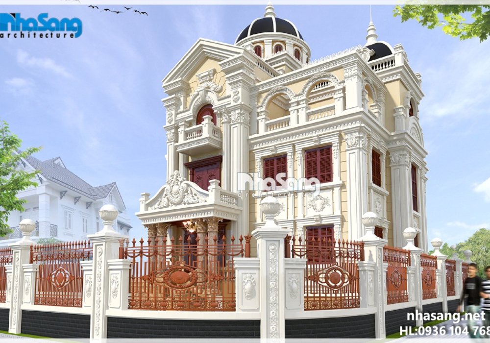 Mẫu thiết kế biệt thự lâu đài đẹp BT14183