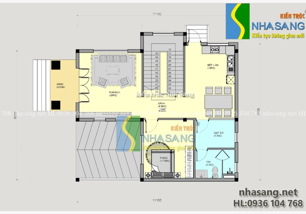 Mẫu thiết kế Biệt thự Tân cổ điển 3 tầng đẹp 9,5m x 11m BT14119 kiến trúc Nhà Sang
