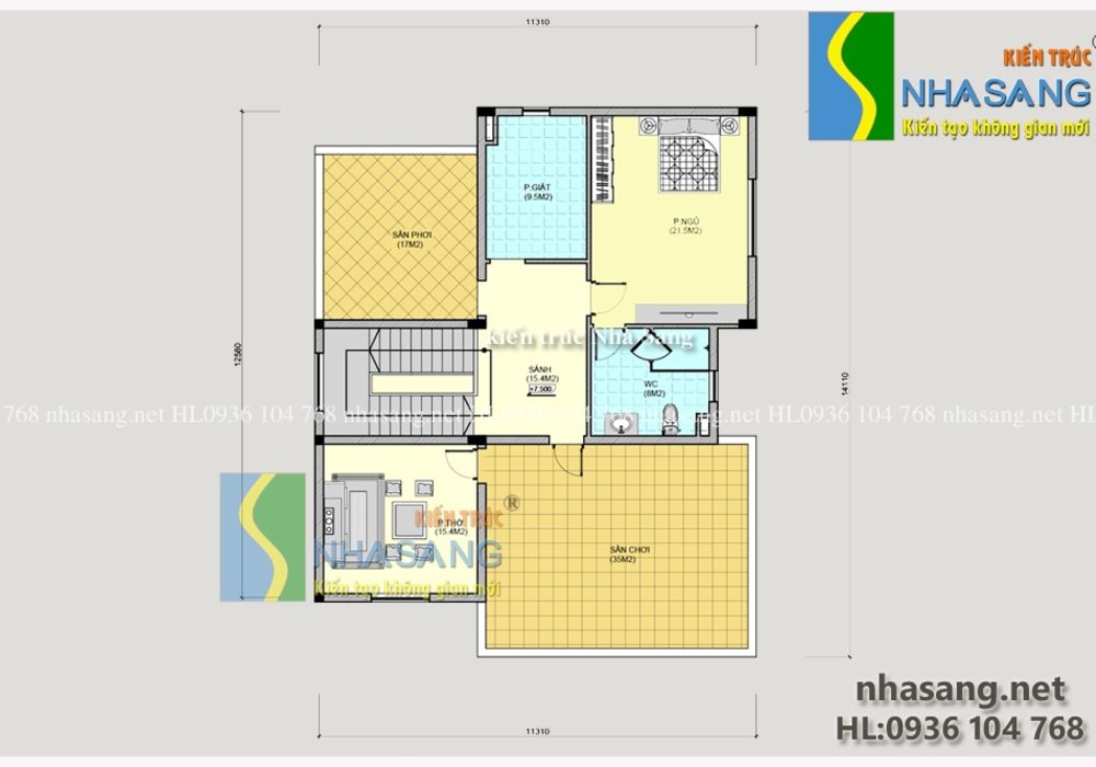 Thiết kế biệt thự Tân cổ điển đẹp kiểu Pháp 3 tầng 11m x 13m BT14120