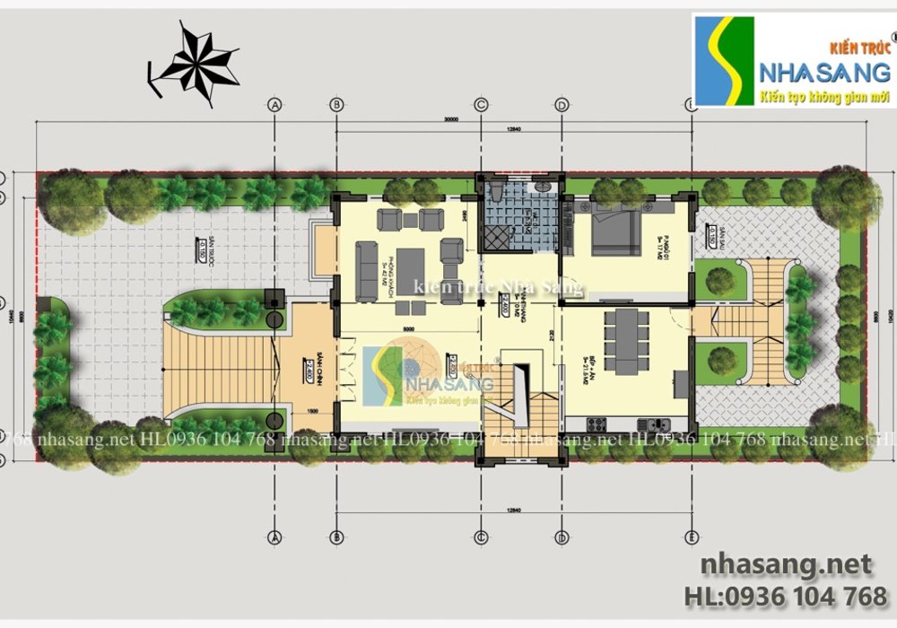 Mẫu thiết kế nhà biệt thự pháp đẹp 3 tầng - kiến trúc nhà phố BT14125