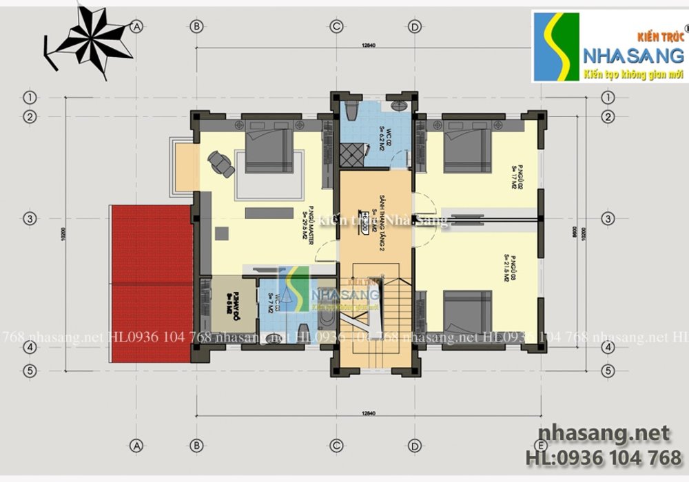 Mẫu thiết kế nhà biệt thự pháp đẹp 3 tầng - kiến trúc nhà phố BT14125