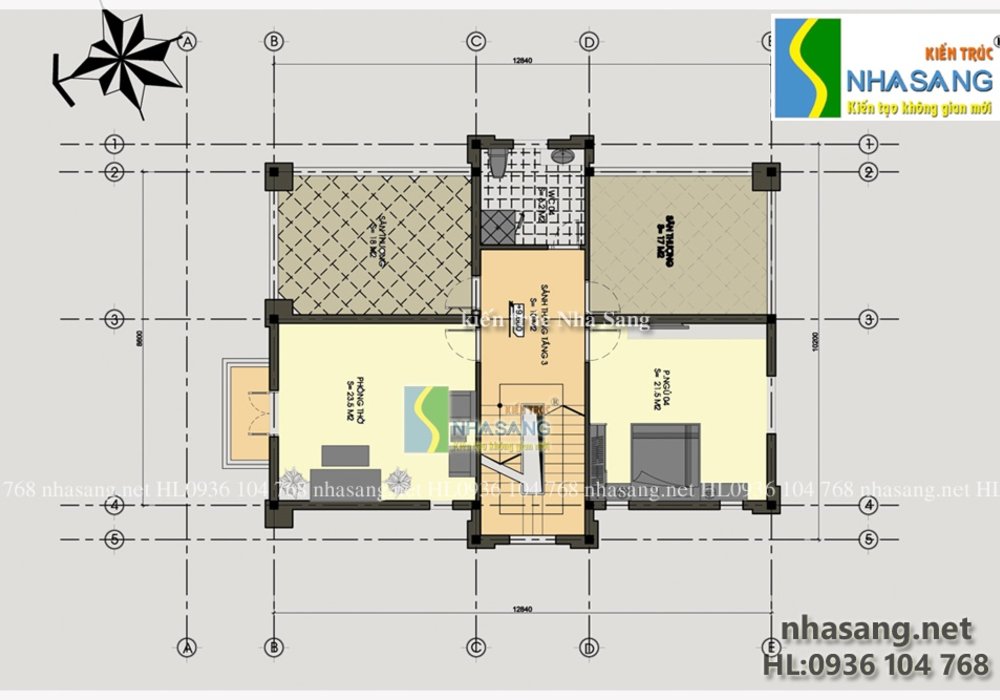 Mẫu thiết kế nhà biệt thự pháp đẹp 3 tầng - kiến trúc nhà phố BT14125