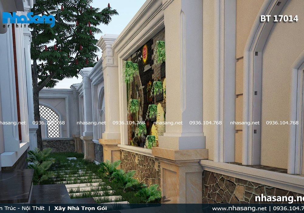Mẫu biệt thự kiểu Pháp tân cổ điển sang trọng 3 tầng BT17014
