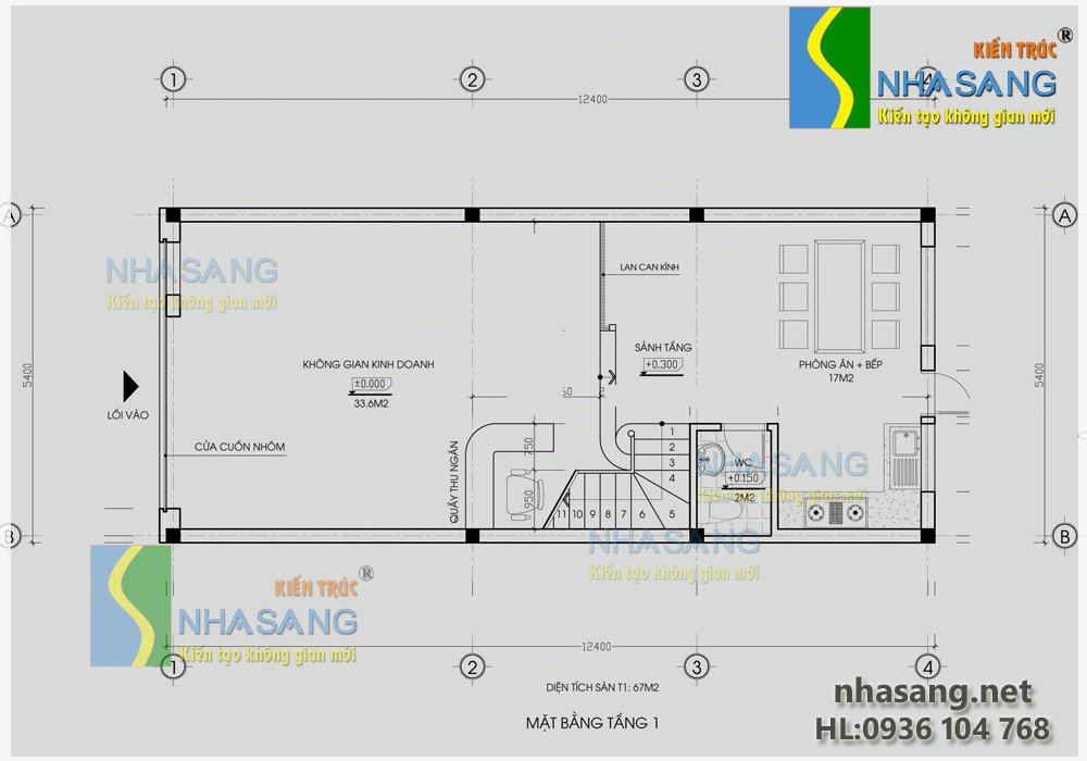 Thiết kế Nhà ống 3,5 tầng 5,4m x 12,4m BT14077 | kiến trúc mẫu nhà biệt thự phố kiểu pháp