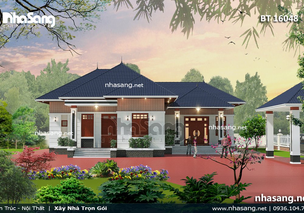 Biệt thự nhà vườn 1 tầng 3 phòng ngủ BT16048