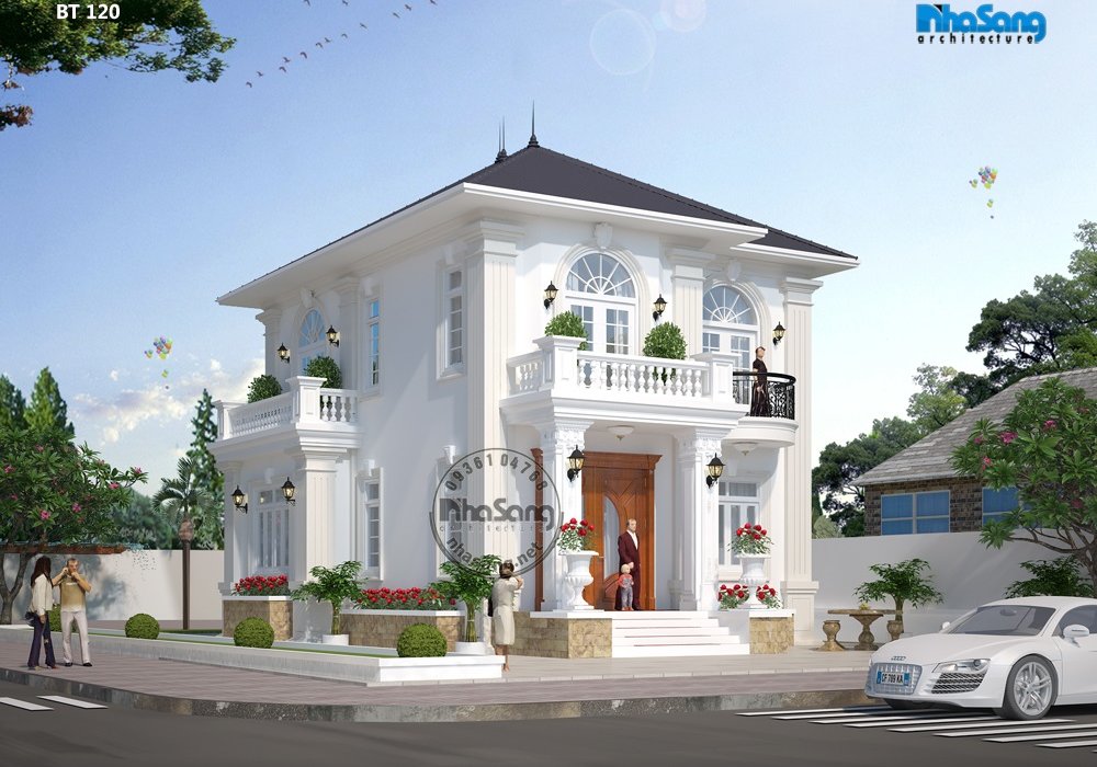 Nhà vườn 2 tầng mái Thái 100m2 10x11m 4 phòng ngủ BT120