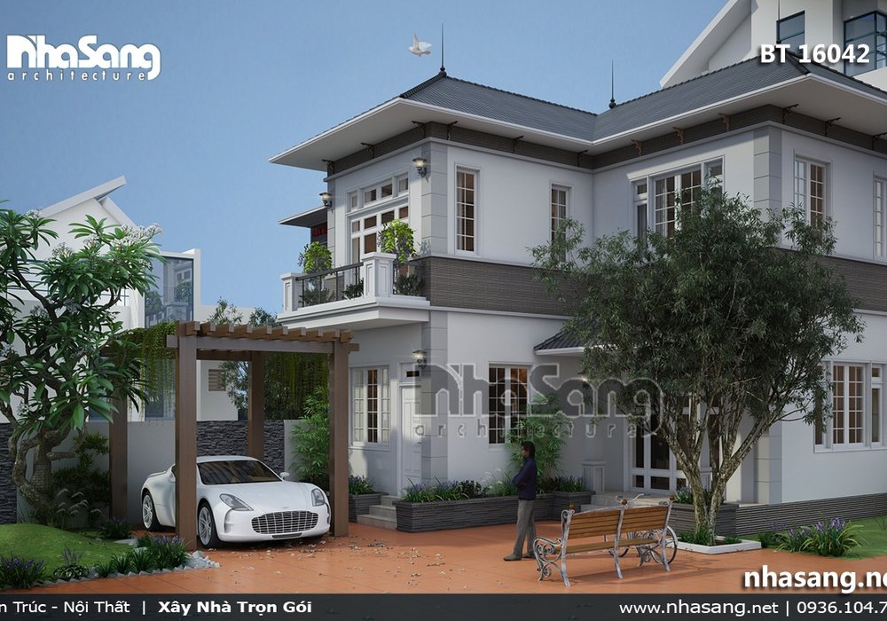 Biệt thự nhà vườn 2 tầng sang trọng gần gũi BT16042